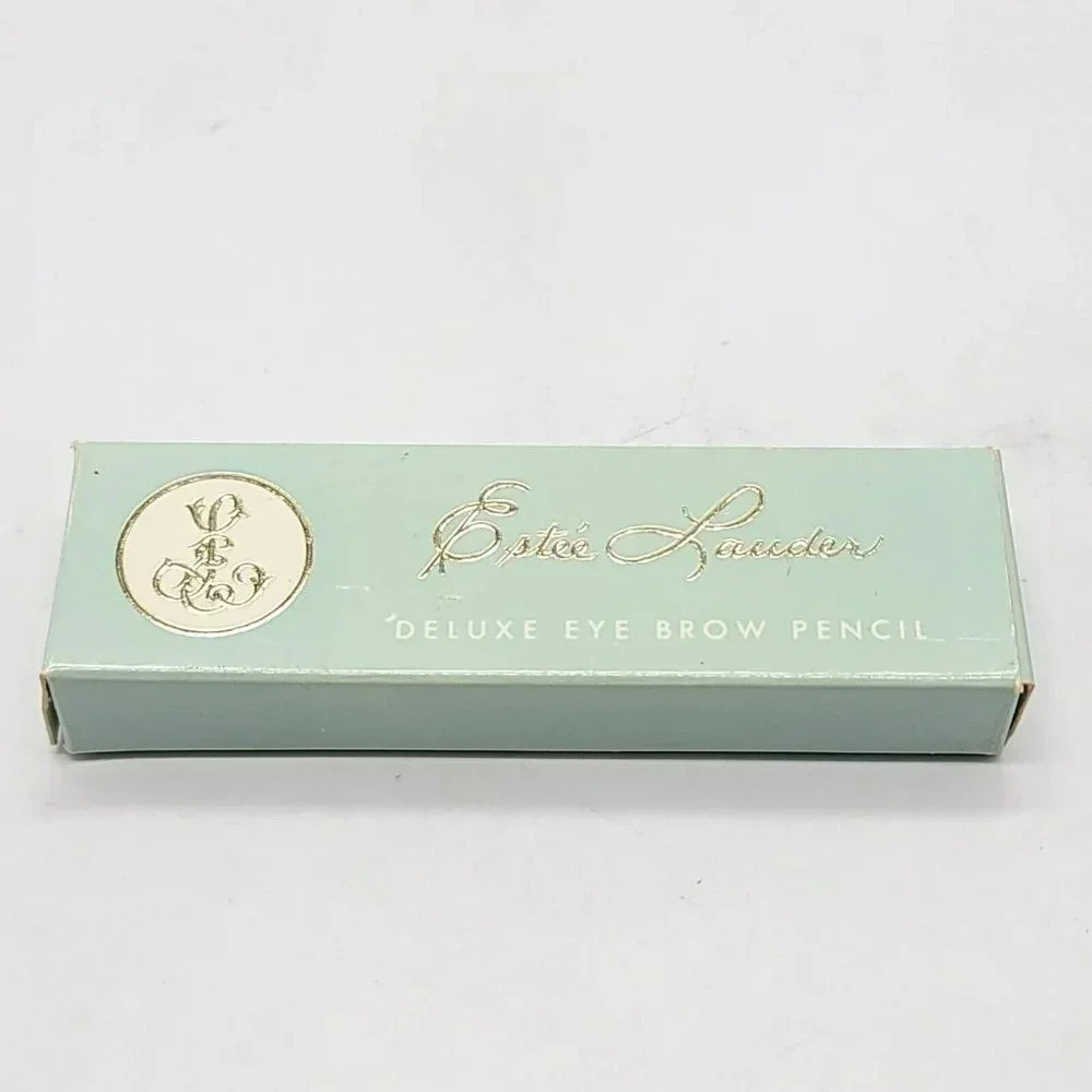 Estee Lauder Metal Vintage Mechanical Eyebrow Pencil Dark Brown ca.1950s